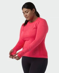 Outlet ✨ Stio Women's Basis® Seamless Tech Crew 🧨 -Stio Sales Shop W Full Range Tech Crew Pink Elation Alt 2