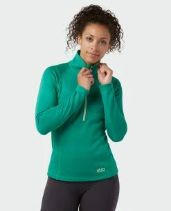 New 🥰 Stio Women's Gannett Peak Fleece Half Zip 🔥 -Stio Sales Shop W Gannett Peak Half Zip Greenery 2