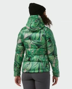 Buy 😍 Stio Women's Hometown Down Hooded Jacket 😍 -Stio Sales Shop W Hometown Down Hooded Jacket Verdant Marble Print 4