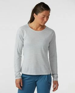 Hot Sale 😀 Stio Women's Icefloe Tech Tee LS ✨ -Stio Sales Shop W Icefloe Tech LS Quiet Gray 1