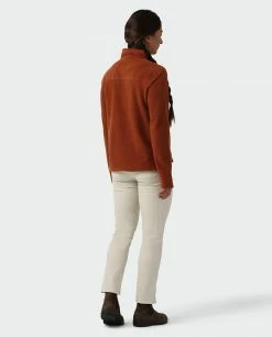 Hot Sale 🔥 Stio Women's Rawlins Shearling Fleece Half Zip 👏 -Stio Sales Shop W Rawlins Shearling Fleece Half Zip Maple Brown 4