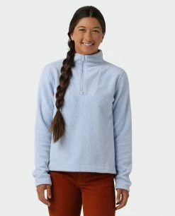 Hot Sale 🔥 Stio Women's Rawlins Shearling Fleece Half Zip 👏 -Stio Sales Shop W Rawlins Shearling Fleece Half Zip Wind River Blue 1