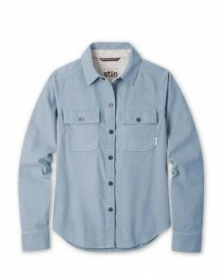 Promo 🎁 Stio Women's Saratoga Cord 👚 Shirt ⌛ -Stio Sales Shop W Saratoga Cord Shirt Wind River Blue