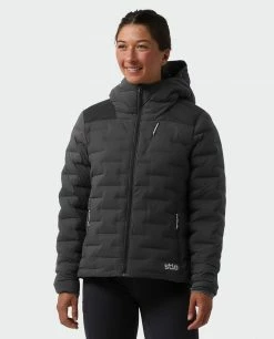 Hot Sale 🔥 Stio Women's Skillet Stretch Down Hooded Jacket 😍 -Stio Sales Shop W Skillet Stretch Down Hooded Jacket Boundary Black 1