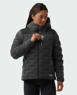 Hot Sale 🔥 Stio Women's Skillet Stretch Down Hooded Jacket 😍 -Stio Sales Shop W Skillet Stretch Down Hooded Jacket Boundary Black 2