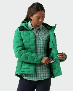 Hot Sale 🔥 Stio Women's Skillet Stretch Down Hooded Jacket 😍 -Stio Sales Shop W Skillet Stretch Down Hooded Jacket Greenery 2