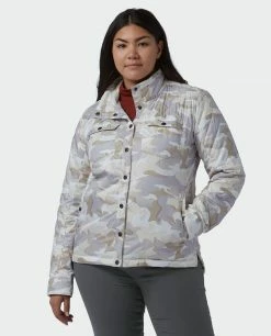 Coupon 🥰 Stio Women's Skycrest Insulated Snap 👚 Shirt 🥰 -Stio Sales Shop W Skycrest Snap Shirt Powder Fox Camo Alt 2