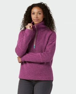 Flash Sale 👏 Stio Women's Sweetwater Fleece Half Zip 🔔 -Stio Sales Shop W Sweetwater Fleece Half Zip Backyard Berry 1