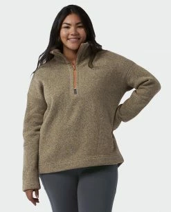 Flash Sale 👏 Stio Women's Sweetwater Fleece Half Zip 🔔 -Stio Sales Shop W Sweetwater Fleece Half Zip Sage Flats Alt 1