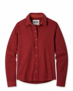 Flash Sale 🌟 Stio Women's Thermop Fleece Snap 👚 Shirt 🛒 -Stio Sales Shop W Thermop Fleece Snap Shirt Roasted Beet
