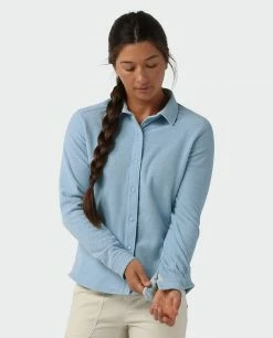 Flash Sale 🌟 Stio Women's Thermop Fleece Snap 👚 Shirt 🛒 -Stio Sales Shop W Thermop Fleece Snap Shirt Wind River Blue 2