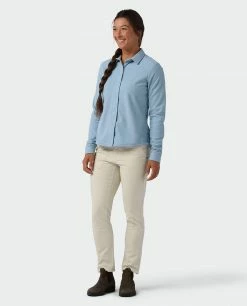 Flash Sale 🌟 Stio Women's Thermop Fleece Snap 👚 Shirt 🛒 -Stio Sales Shop W Thermop Fleece Snap Shirt Wind River Blue 4