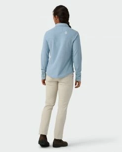 Flash Sale 🌟 Stio Women's Thermop Fleece Snap 👚 Shirt 🛒 -Stio Sales Shop W Thermop Fleece Snap Shirt Wind River Blue 5