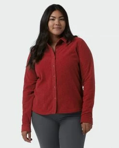 Flash Sale 🌟 Stio Women's Thermop Fleece Snap 👚 Shirt 🛒 -Stio Sales Shop W Thermop Roasted Beet Alt 1