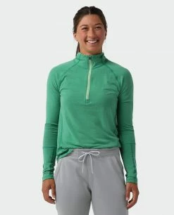 Coupon 🎁 Stio Women's Tipton Tech Half Zip 👏 -Stio Sales Shop W Tipton Tech Half Zip Greenery Heather 1