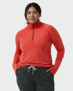 Coupon 🎁 Stio Women's Tipton Tech Half Zip 👏 -Stio Sales Shop W Tipton Tech Half Zip Risk Red Alt 1