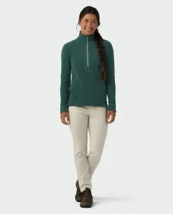 Budget 🤩 Stio Women's Turpin Fleece Half Zip ✨ -Stio Sales Shop W Turpin Fleece Half Zip Treeline Green Heather 3