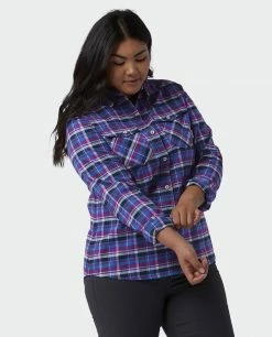 Best reviews of 🎉 Stio Women's Willow Midweight Flannel 👕 Shirt 🔥 -Stio Sales Shop W Willow Flannel Shirt Dark Amethyst Plaid Alt 3