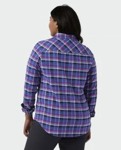 Best reviews of 🎉 Stio Women's Willow Midweight Flannel 👕 Shirt 🔥 -Stio Sales Shop W Willow Flannel Shirt Dark Amethyst Plaid Alt 4