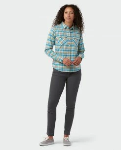 Best reviews of 🎉 Stio Women's Willow Midweight Flannel 👕 Shirt 🔥 -Stio Sales Shop W Willow Midweight Flannel Shirt Wind River Blue Plaid 4